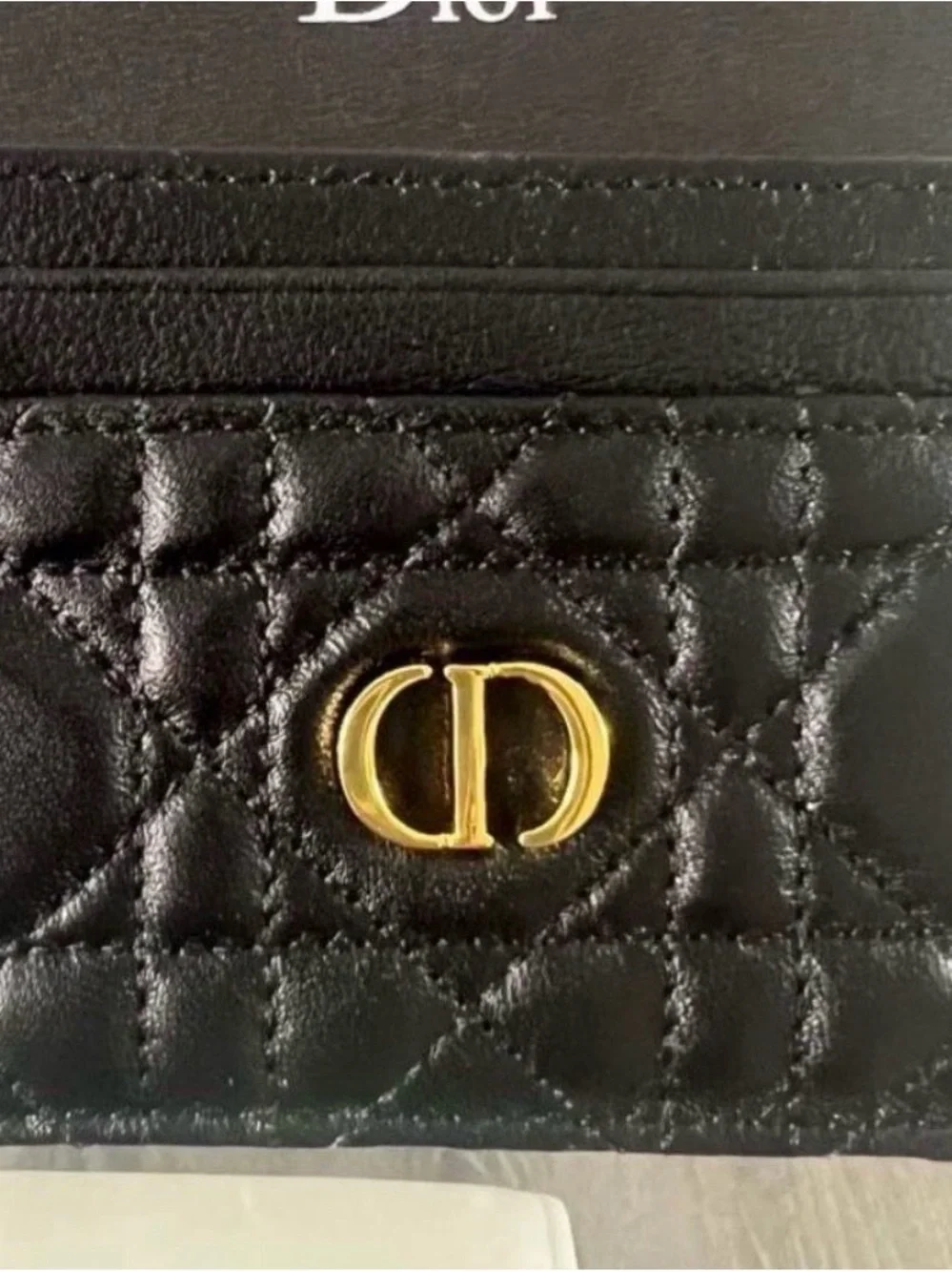 Luxury Quilted Black Leather Card & Key Holder